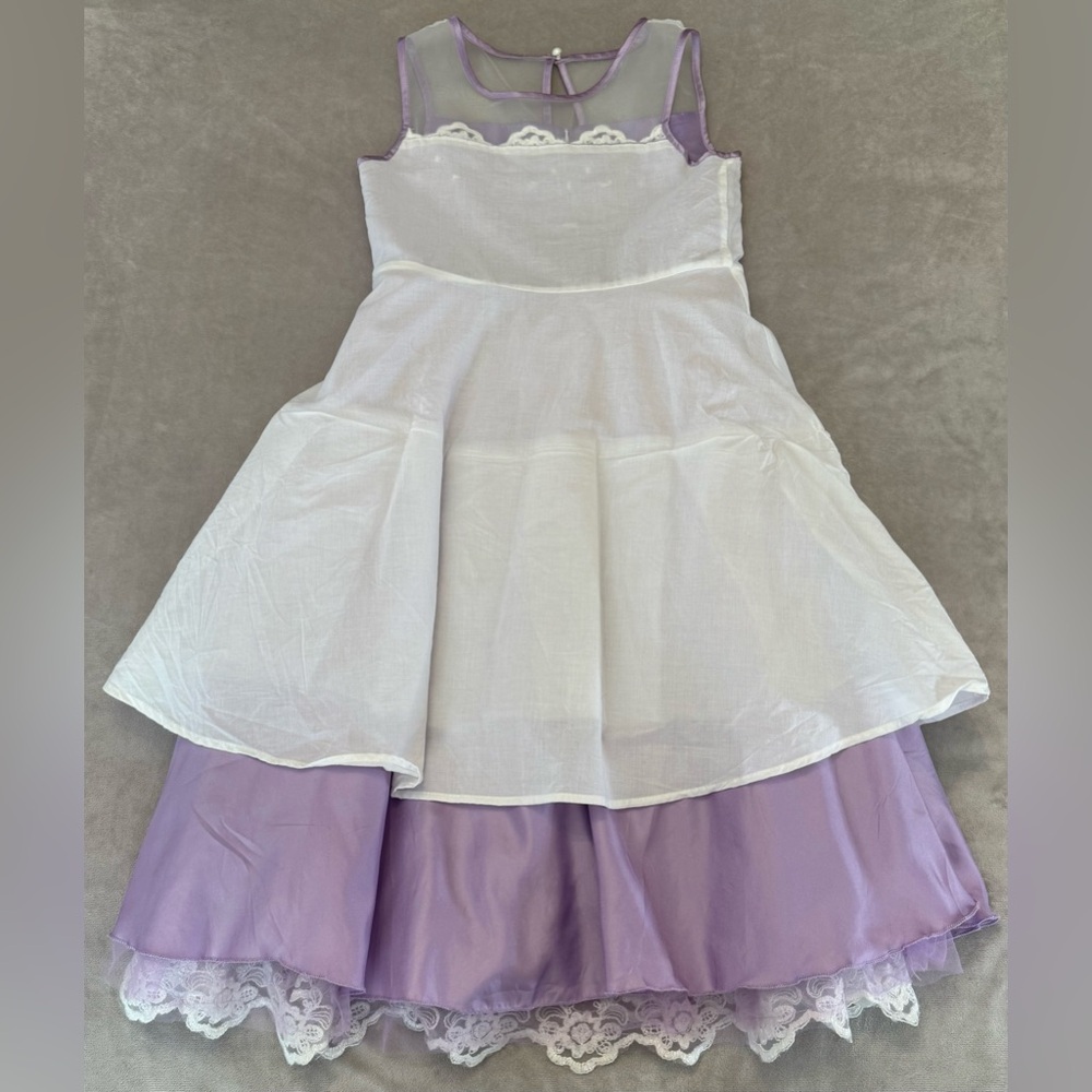 Girls Size 12 Purple Tulle Lace Dress Graduation Party Flower Wedding Sleeveless - Picture 12 of 13